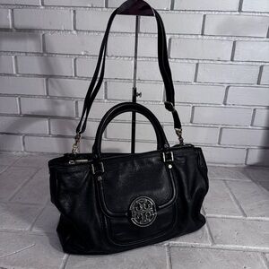 Beautiful Tory Burch Black Leather Amanda Tote Crossbody Shoulder Bag